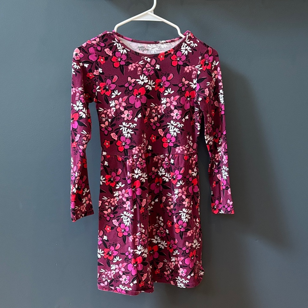 Umi Floral Long Sleeve Dress - Pink and Red